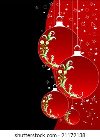 Vector illustration of a red floral background