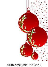 Vector illustration of a red floral frame