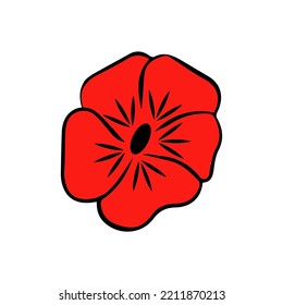 Vector illustration of red flower.