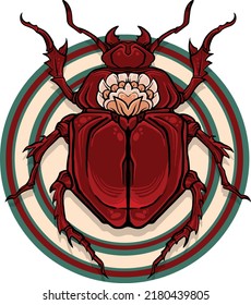 vector illustration of a red flower beetle bug