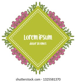 Vector illustration red flower frame white background with lettering romantic hand drawn