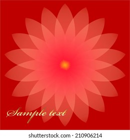 Vector illustration of Red flower on a red background