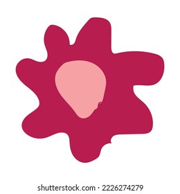 Vector illustration of a red flower with a simple design. hand drawn.