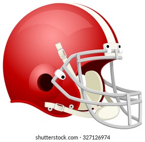 Vector Illustration Red Football Helmet Stock Vector (Royalty Free ...