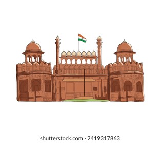 vector Illustration of Red Fort