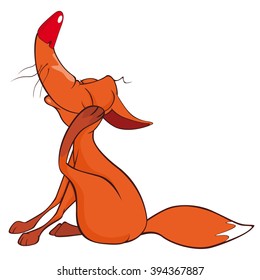 Vector Illustration of a Red Fox. Cartoon Character