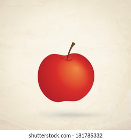 Vector illustration of a red fresh apple