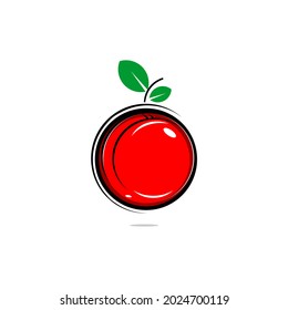 ilustración vectorial del icono del fruto rojo en blanco