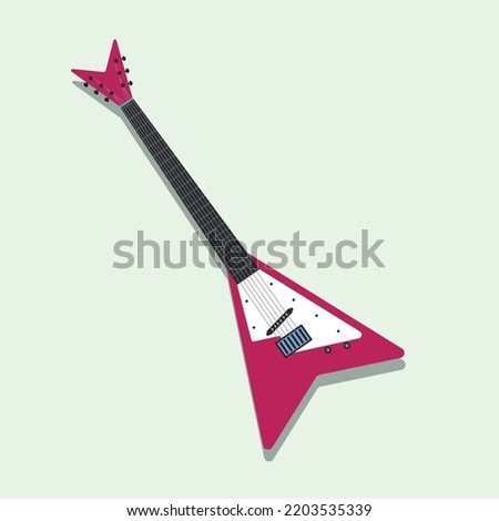Vector illustration of a red Gibson faded flying V electrical guitar isolated on a white background