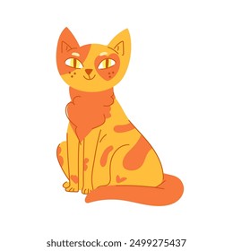 Vector illustration of a red ginger cat isolated on a white background. This adorable and lively design is ideal for various creative projects, including greeting cards, posters, children's books, app