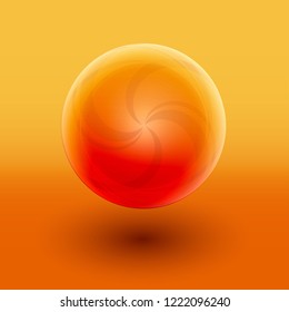 vector illustration of red glass ball