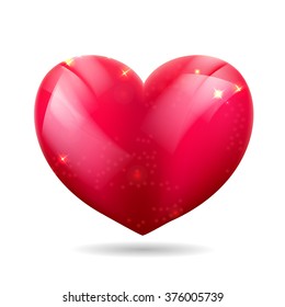 Vector illustration of a red gloss 3D heart - Isolated. Eps 10