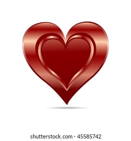 vector illustration of a red glossy heart