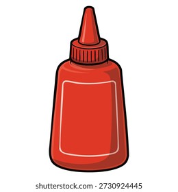 Vector illustration of red glue bottle glue stick adhesive isolated on white background perfect for art tools craft supplies and creative stationery design