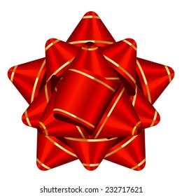 Vector illustration of red & gold bow