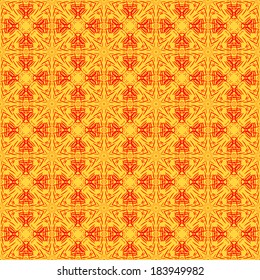 Vector illustration of red and gold seamless abstract pattern.