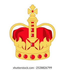 Vector illustration of a red and golden crown 