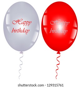 Vector illustration of red and gray balloons