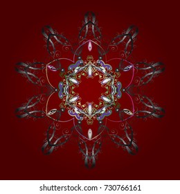 Vector illustration. Red, gray and neutral icon silhouette. New Year sign. Snowflake winter isolated on red, gray and neutral colors. Symbol of celebration. For Christmas design.