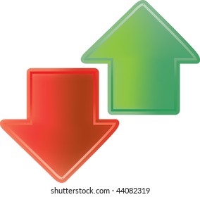 vector illustration of red and green arrows