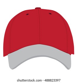 Vector Illustration Baseball Cap Front View Stock Vector (Royalty Free ...