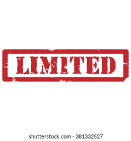 Vector illustration red grunge rubber stamp with text limited 