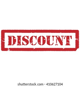 Vector illustration red grunge rubber stamp with text discount isolated on white background