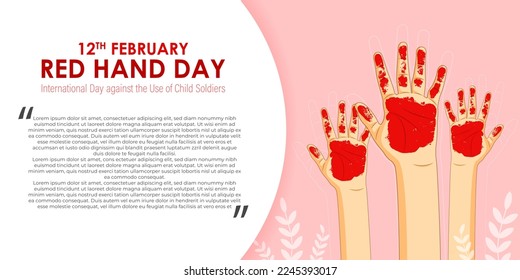 vector illustration for  Red Hand Day or the International Day against the Use of Child Soldiers