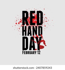 Ilustración vectorial del Día de la Mano Roja o Día Internacional contra el Uso de Niños Soldados.