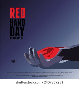 Vector illustration of Red Hand Day or International Day Against the Use of Child Soldiers.