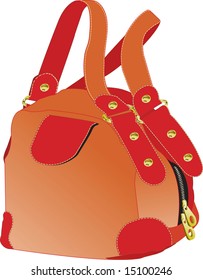Vector illustration of red handbag