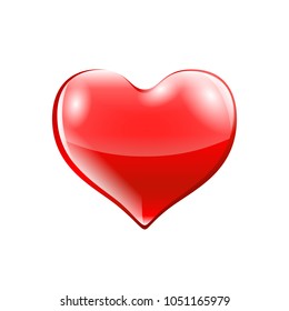 Vector illustration of red heart. eps 10. Classical smooth style.
