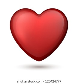 Vector illustration of red heart. eps 10. Classical smooth style.