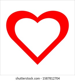 vector illustration of red heart icon. against a white background. Vector illustration of eps 10