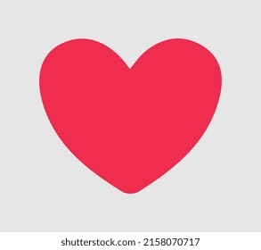 Vector illustration of red heart icon. Passion, love