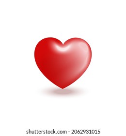 Vector illustration, red heart isolated on a white background