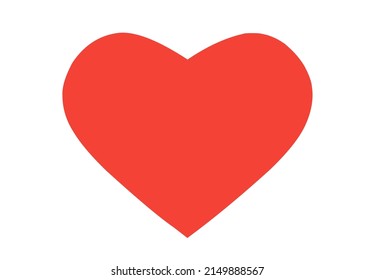 vector illustration of red heart isolated on white background