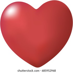  vector illustration of a red heart, isolated     