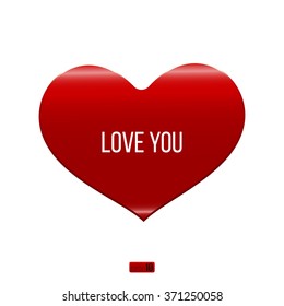 Vector illustration. Red heart. Love