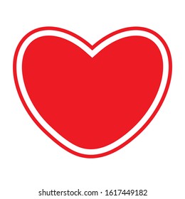Vector illustration of a red heart on a white background,heart icon, heart vector icon, heart icon illustration,decoration element, graphics for greeting cards.