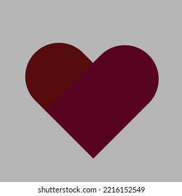 Vektorgrafik, rotes Herz auf weißem Hintergrund.