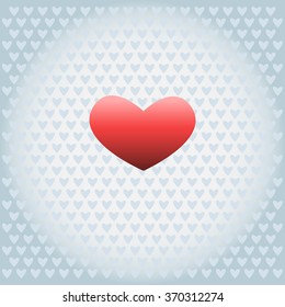 Vector illustration of a red heart on background