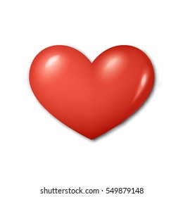Vector illustration. Red heart on a white background.