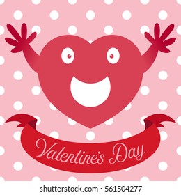 Vector illustration of red heart on cute seamless background. Art design for Valentine's Day greetings and card, web, banner, poster, flyer, brochure, print, square size