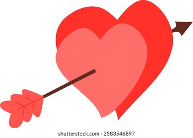 A vector illustration of a red heart pierced by an arrow, symbolizing love, romance, and passion. Perfect for Valentine’s Day, weddings, greeting cards, and romantic-themed projects.