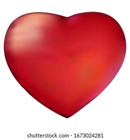 Diseño realista del corazón rojo de la ilustración vectorial
