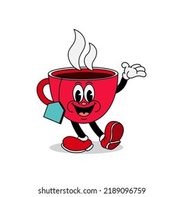 vector illustration of a red heart shaped cartoon character with a unique expression and in a bundle set it is perfect for logos, symbols and advertisements