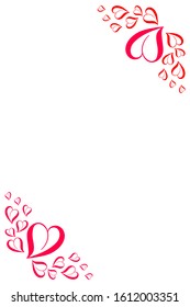 
Vector illustration of red hearts in the corners isolated on a white background. For the design of invitations to the wedding,Valentine's Day,social networks, books, prints on clothes and accessories