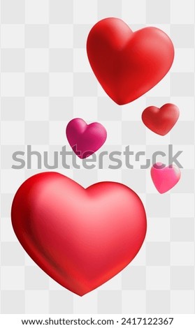 Vector Illustration Red hearts eps
