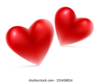 Vector illustration of Red hearts shape
